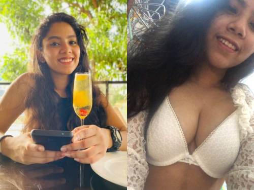 Beautiful girl boob press by boyfriend and topless