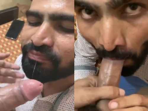 Desi White Dress Man Suck his office boss dick for promotion