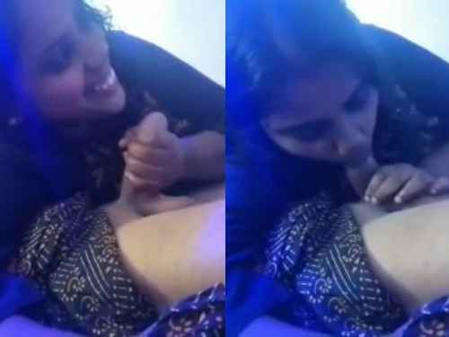 Telugu girl gives blowjob while watching TV in hotel room