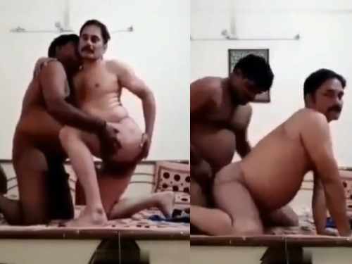 Fat Chennai uncles fucking raw anally in bed