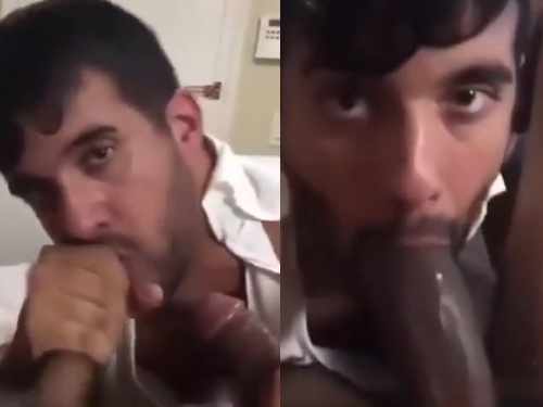 Horny twink swallowing huge black cock like slut