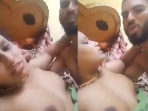Telugu wife boob press and pussy fucking viral MMS