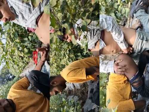 Gay Uncle Ne Mouka Dekhke Duphar Main Kisan ko Khet Main Pela