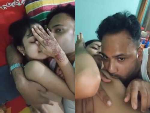 Sexy newly married girl fucking video viral with her hubby