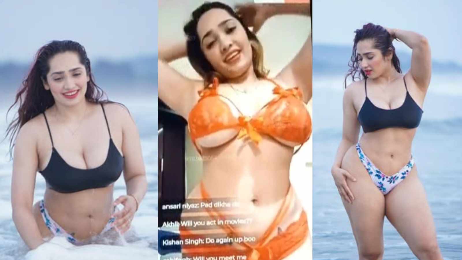 Aditi Mistry New Orange Bikini 1Hr App Live