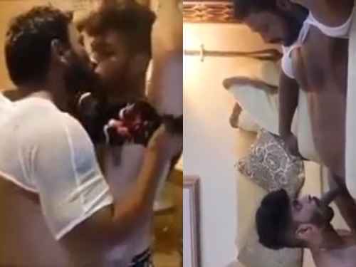 Desi Horny Boys Hotel room full sex and Sucking Big Cock Blowjob Sex