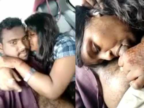 Busty Girlfriend Telugu car sex MMS video