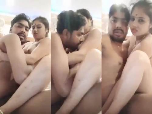 Just-Married Beautiful Wife riding on husband dick in hotel