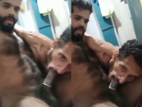 Desi Boy cock sucking sex, with condom in dick